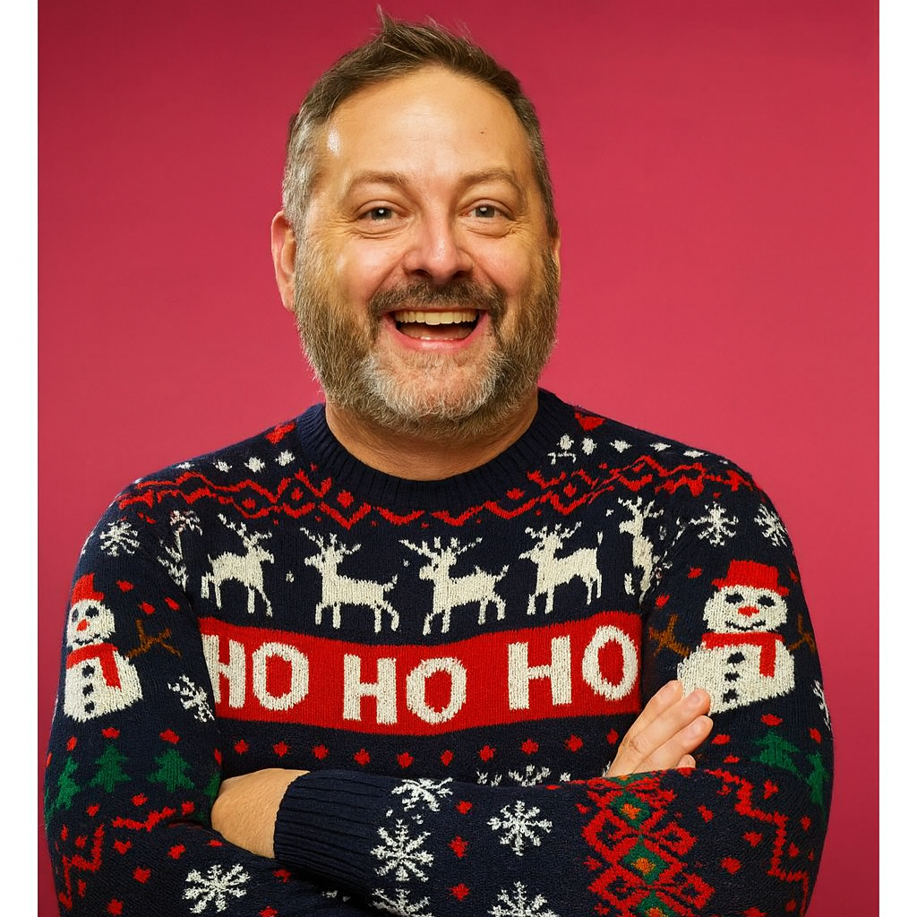 Matt in Christmas jumper